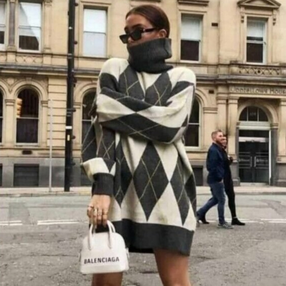 Pringle of Scotland x H&M Womens Argyle Turtleneck Sweater